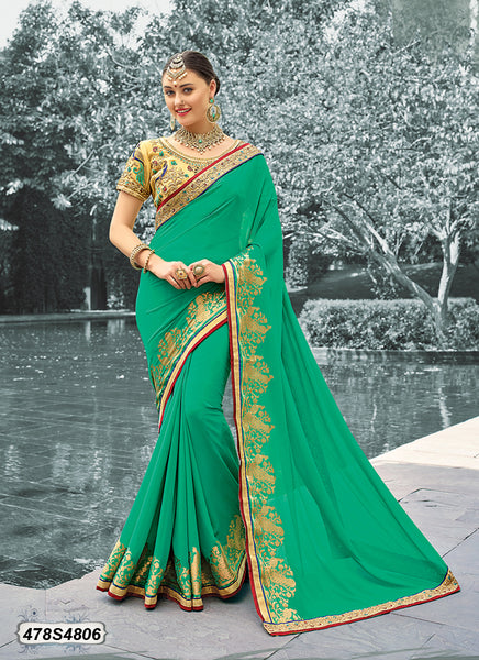 Green Georgette Sarees