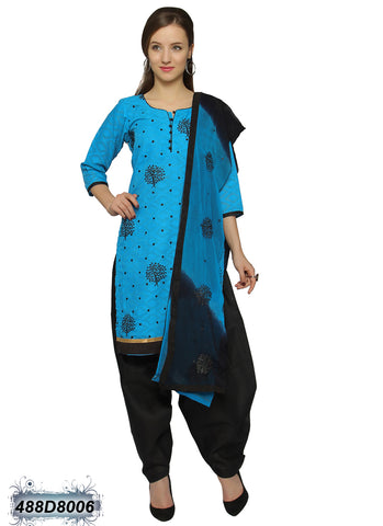 Black,Blue Brasso Pure Cotton Salwar