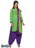 Green,Purple Pure Cotton Salwar