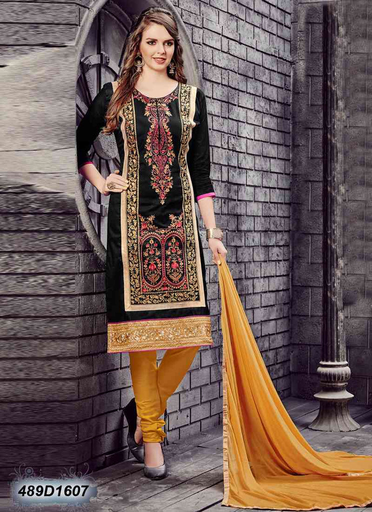 Black,Yellow Pure Cotton Salwar