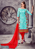 Blue,Red Pure Cotton Salwar