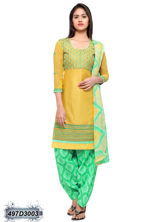 Yellow,Green Pure Cotton Salwar