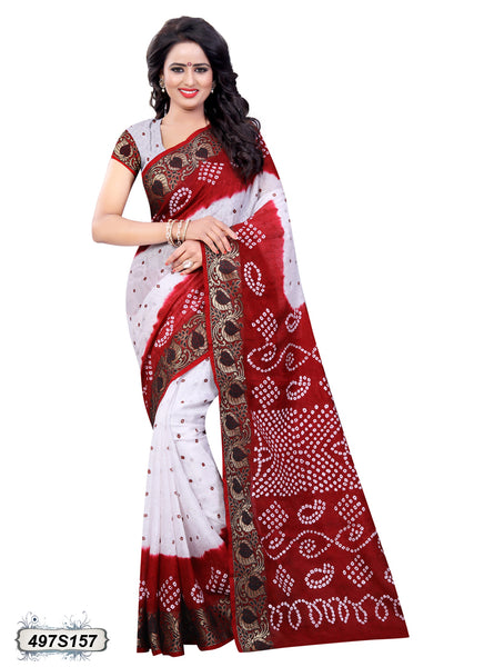 Wedding Wear White golden maroon Weaving silk saree, 6 m (with blouse  piece) at Rs 920 in Aurangabad