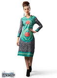 New Black, Green Pure Cotton Colour Stitched Printed Kurtis