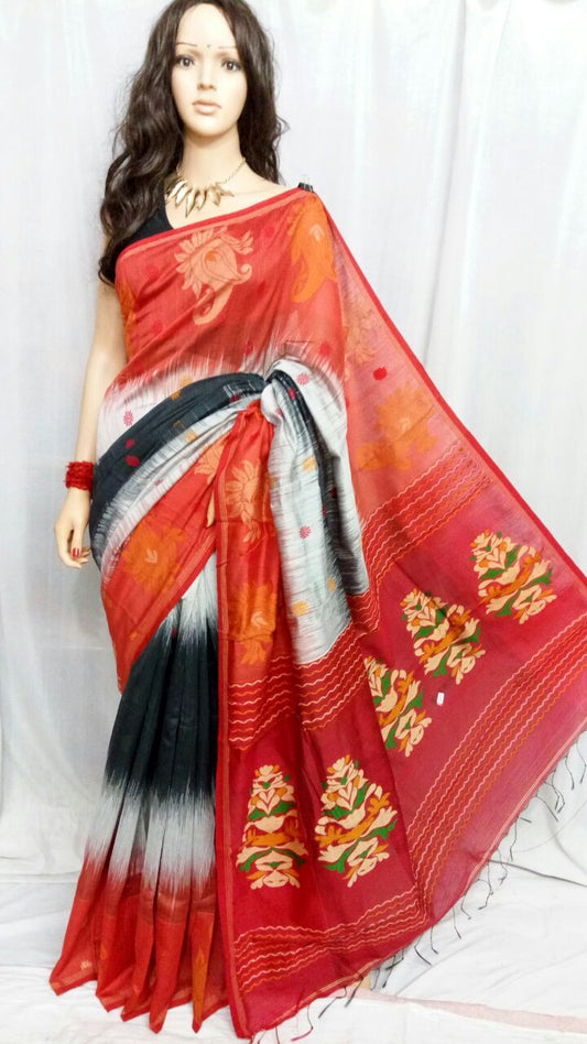 Red & Black Ikkat Sarees