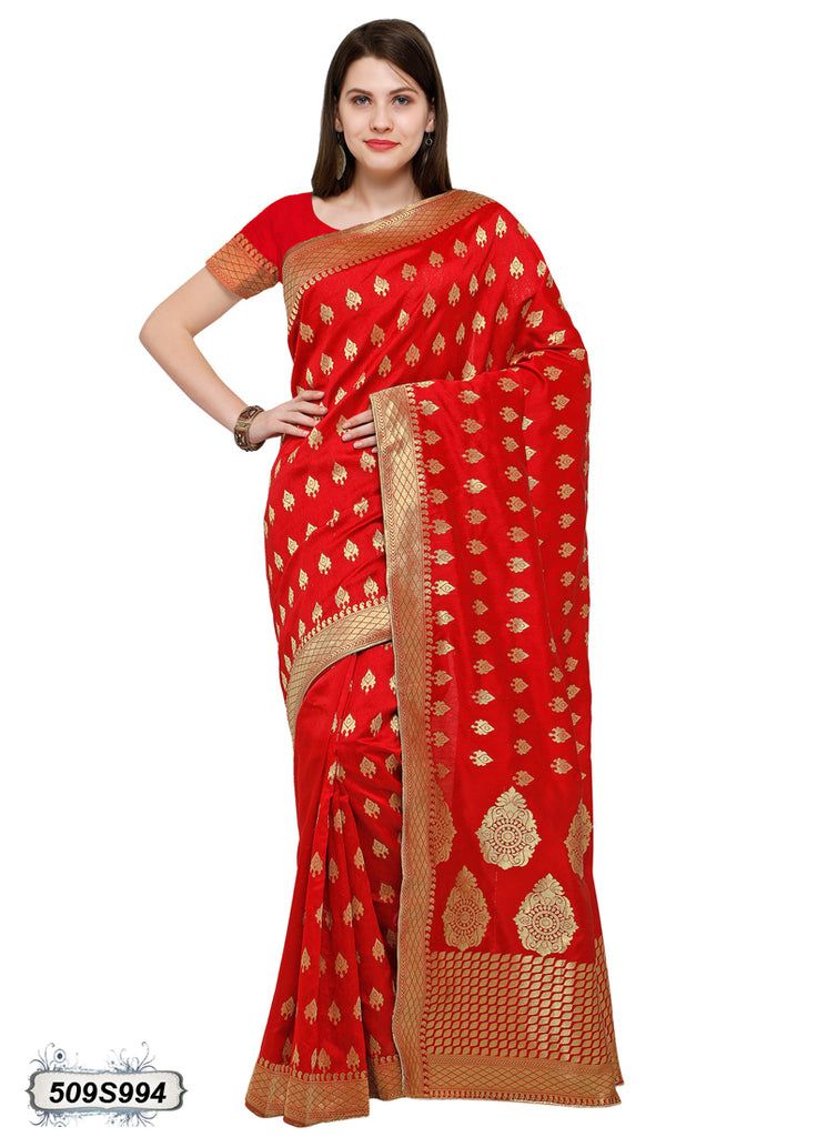 Red Poly Silk Sarees