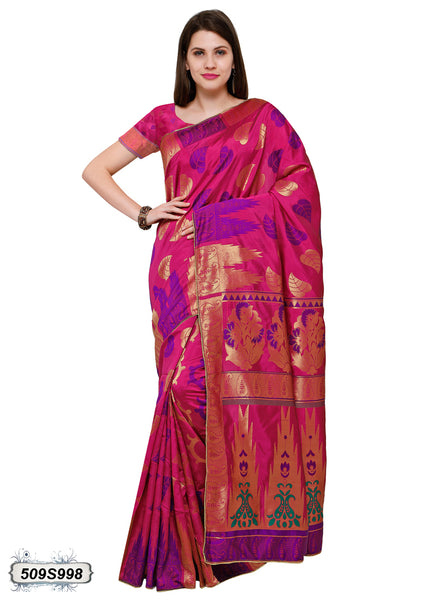 Pink Poly Silk Sarees