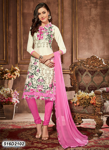 Off White Pink Pure Cotton Salwar