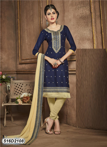 Blue Beige Pure Cotton Salwar