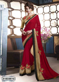 Red,Beige Georgette Sarees