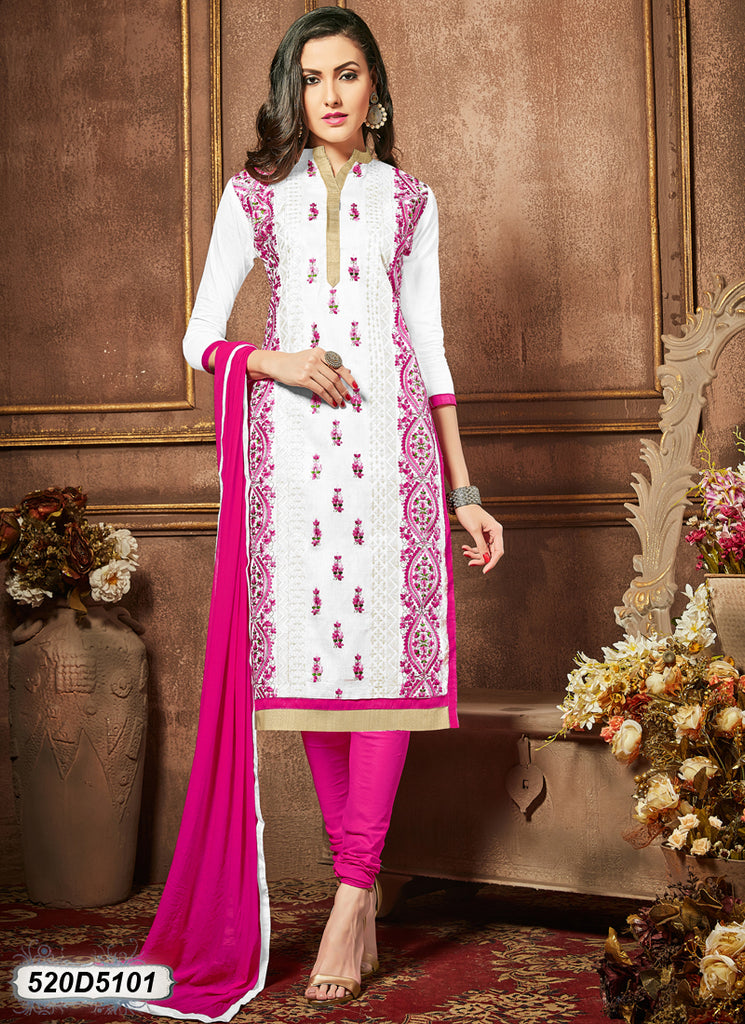 Off White Pink Pure Cotton Salwar