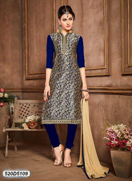 Blue Beige Pure Cotton Salwar