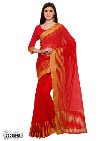 Red,Golden Poly Silk Sarees