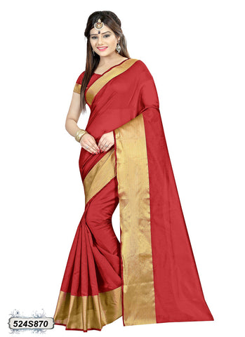 Red Poly Silk Sarees