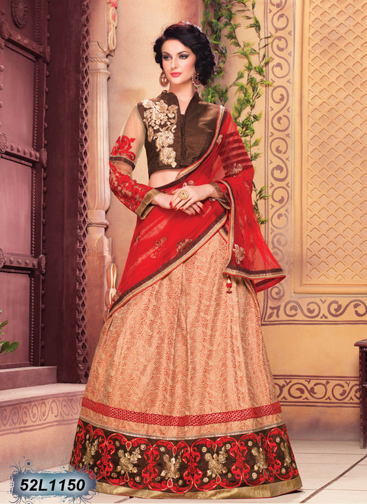 Red,Brown Designer Lehenga Choli