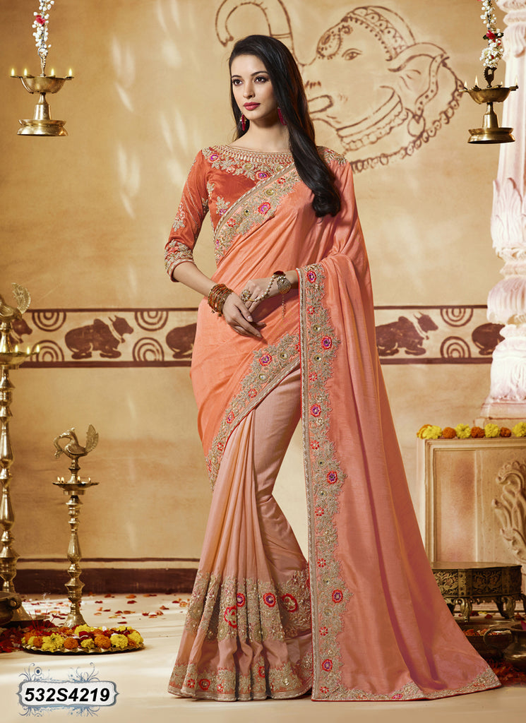 Orange Georgette Sarees