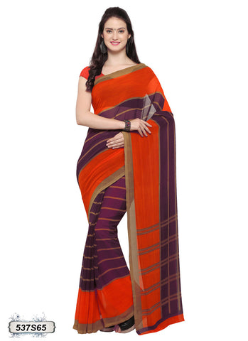 Pruple,Orange Georgette Sarees