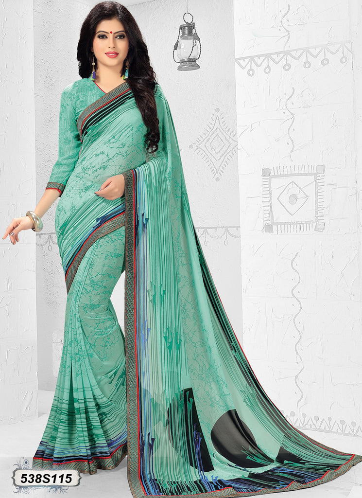 Green Georgette Sarees