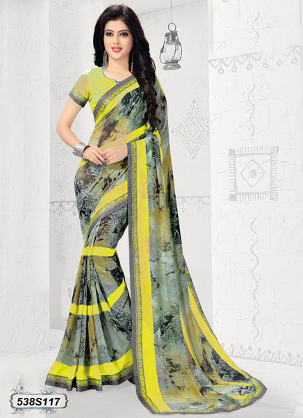 Yellow Georgette Sarees