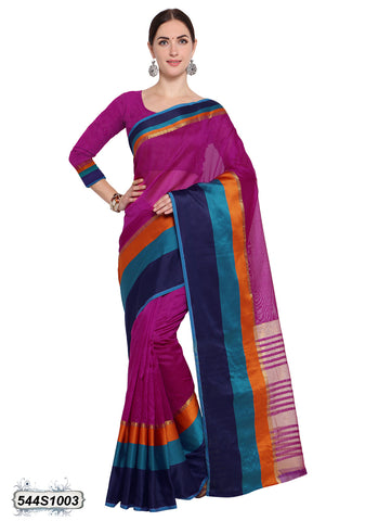 Pink,Multi Poly Silk Sarees