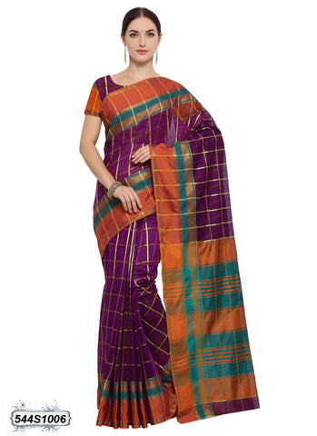 Purple,Multi Poly Silk Sarees