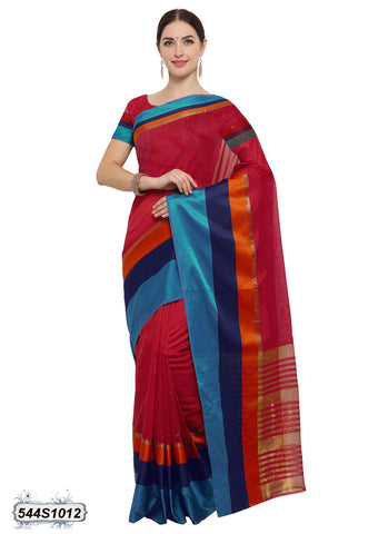 Red,Multi Poly Silk Sarees