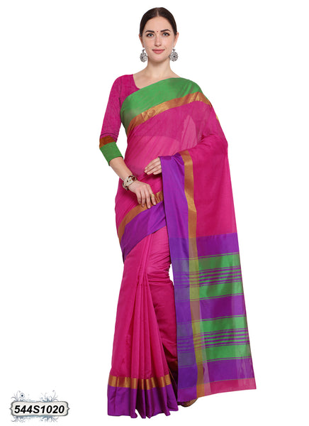 Pink,Multi Poly Silk Sarees