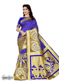 Blue,Golden Pure Silk Sarees
