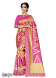 Pink,Golden Pure Silk Sarees