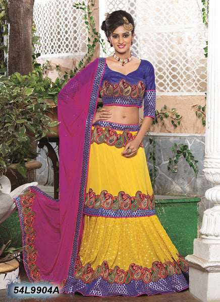 Purple Net Wedding Lehenga Choli 59701 | Half saree designs, Half saree,  Indian dresses