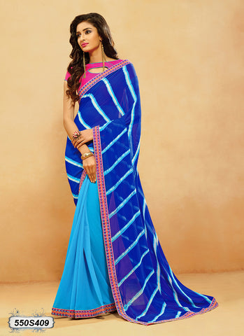 Blue,Pink Georgette Sarees