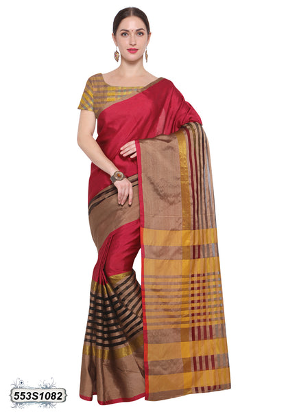 Maroon, Beige Kota Silk Sarees