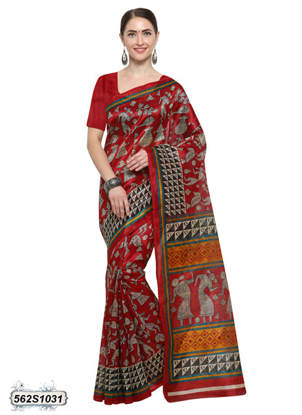 Red Art Silk Sarees