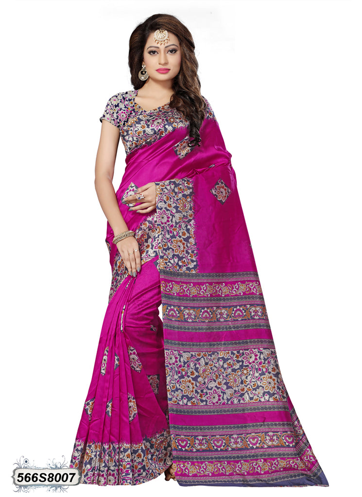 Pink Poly Silk Sarees