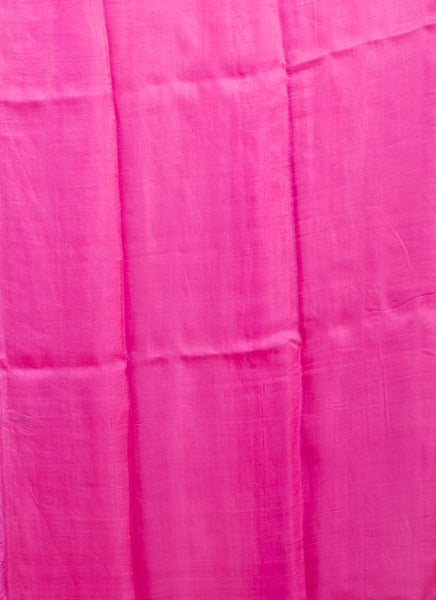 Pink Block Printed Pure Silk Mark Certified Bishnupuri Silk Sarees