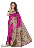 Pink Beige Poly Silk Sarees