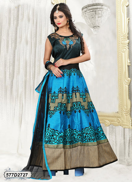 Blue Black Bhagalpuri Silk Salwar