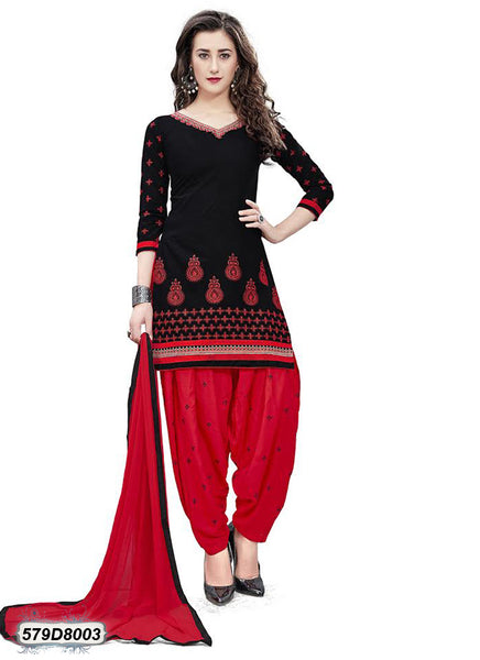 Black Red Pure Cotton Salwar