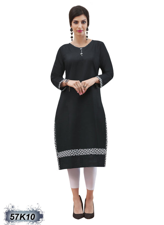 New Black Office Stitched Kurtis - Dailybuyys