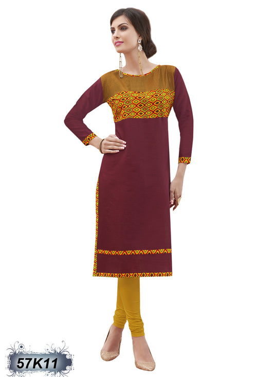 New Maroon Office Stitched Kurtis - Dailybuyys