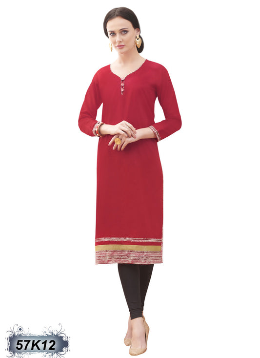 New Red Office Kurtis - Dailybuyys