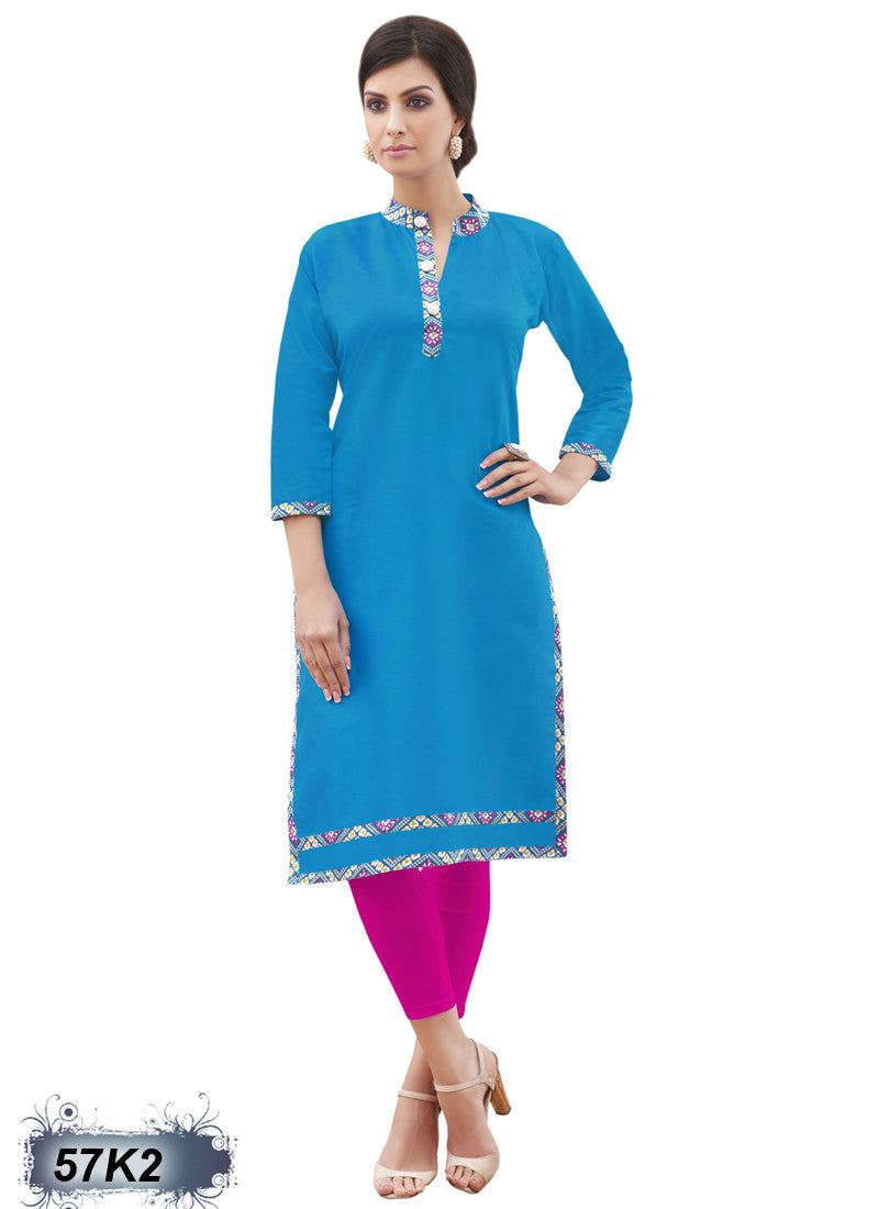 New Blue Office Stitched Kurtis