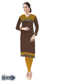 New Brown Office Stitched Pure Cotton Kurtis Get Extra 10% Discount on All Prepaid Transaction