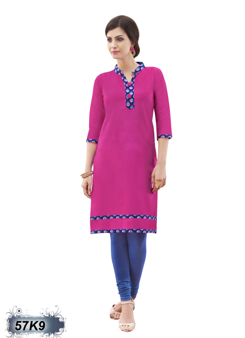 New Dark Pink Office Kurtis