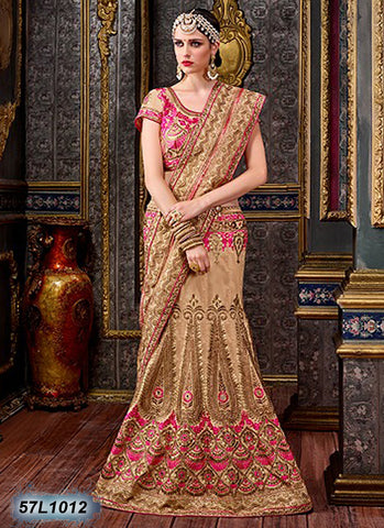 Beige Pink Designer Lehenga Choli