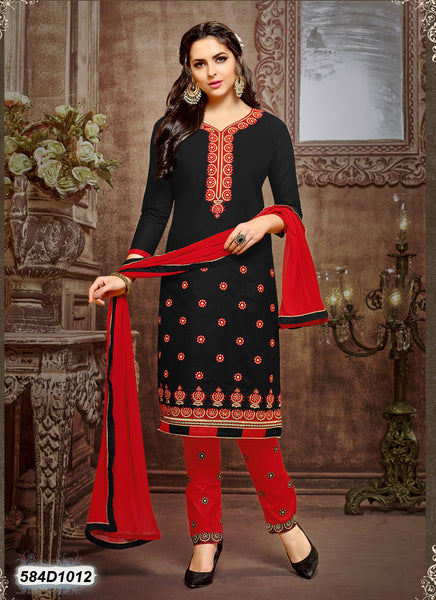 Black,Red Pure Cotton Salwar