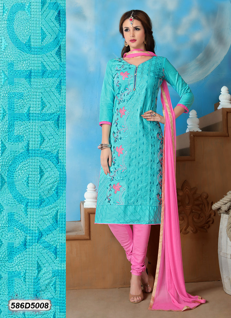 Blue Pink Pure Cotton Salwar Get Extra 10% Discount on All Prepaid Transaction