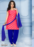 Pink Blue Silk Jacquard Salwar