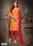 Yellow,Red Pure Cotton Salwar