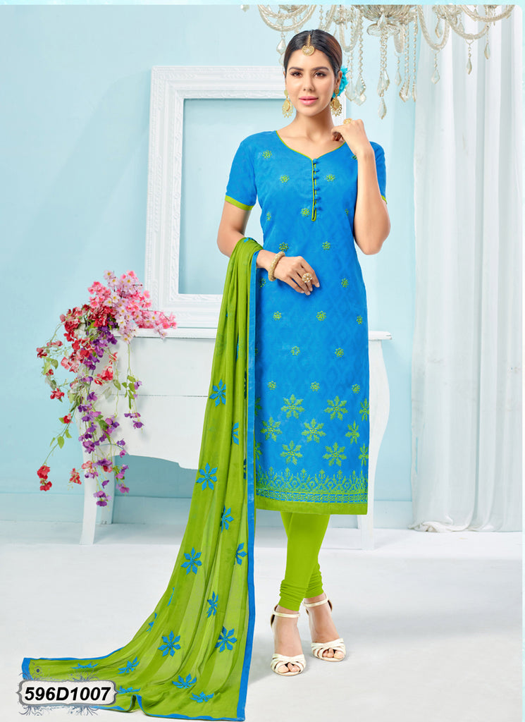 Green,Blue Poly Silk Salwar
